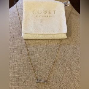 Stella & Dot Gold Pave Adventure Arrow Necklace